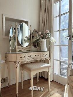Vintage Olympus French Louis dressing table, mirrored, shabby chic, gilt, rococo