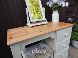 Vintage Pine Dressing Table, Mirror & Stool Set