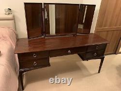 Vintage Stag Minstrel Dressing Table Desk with 5 Drawers Three Way Mirrors