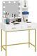 Woltu Dressing Table Vanity Makeup Table With 10 Led Bulbs Mirror 2 Drawers