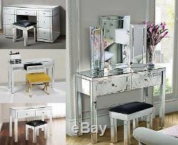 WestWood Mirrored Furniture Glass Dressing Table With Drawer Console Bedroom