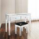 Westwood Mirrored Furniture Glass Dressing Table With Drawer Console Bedroom