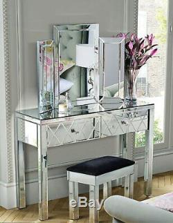 WestWood Mirrored Furniture Glass Dressing Table With Drawer Console Bedroom