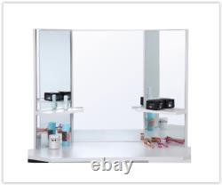 White Corner Dressing Table Woman Make Up Unit Vanity Mirror Room Dresser Desk