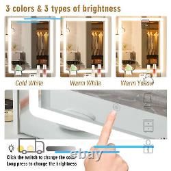 White Dressing Table Desk Sliding LED Lighted Mirror 5 Drawers Cabinets Shelves