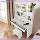 White Dressing Table Drawers Stool Set Vanity Makeup Desk Led Touch-sreen Mirror
