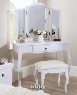 White Dressing Table Mirror 3 Way French Style Large Table Top Miiror Romance