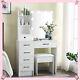 White Dressing Table With Led Mirror Drawers Vanity Table Makeup Desk Stool Set Uk