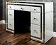 White Mirrored 7 Drawer Glass Dressing Table
