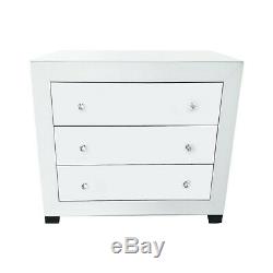 White Mirrored Furniture Glass Dressing Table Bedroom Console Bevelled Venetian