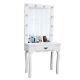 White Vanity Makeup Dressing Table Desk With Drawer & Dimmable Table Mirror Xmas