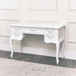 White Wooden Dressing Table Mirror Shabby French Chic Girls Bedroom Make Up Desk