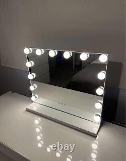 White dressing table with mirror and stool