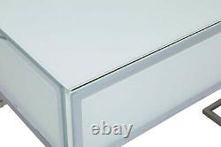 Windermere White Glass Mirrored Dressing Table Bedroom Vanity Console Unit