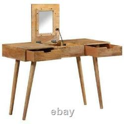 Wooden Dressing Table Solid Wood Console Makeup Desk Mirror Drawers Storage