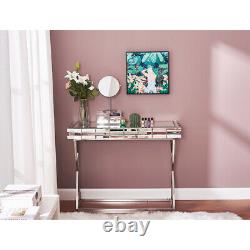 3d Glass Design Dressing Table Mirrored Bedroom Make-up Console Vanity Table Royaume-uni