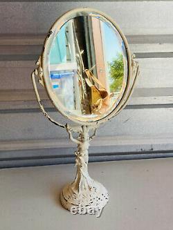 Antique 30s 40s Art Déco Pinup Dame En Robe Dresser Vanity Swivel Mirror Wow