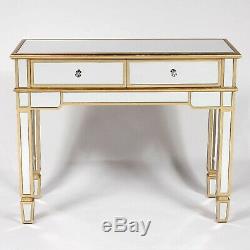 Antique Gold Gilt Vénitien En Verre Mirrored Console Dressing Salle Table D'appoint