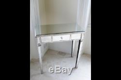 Antique Verre Mirrored Coiffeuse Salle Console Lampe De Table Table D'appoint