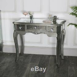Argent Console Mirrored Coiffeuse Shabby Chic Vintage Chambre Salon