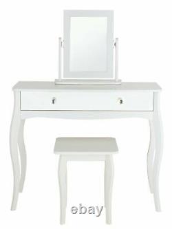 Argos Home Amélie 1 Tiroir Table D'habillage Miroir Blanc