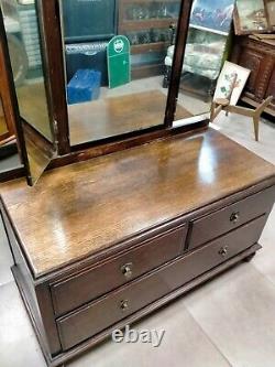 Belle Table D'habillage Antique Par Waring & Gillow Avec Miroir À 3 Voies