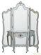 Boudoir Provence Argent Pansement Tri Panneau Miroir Écran W142 X D35 X H185
