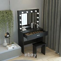 Bureau De Maquillage De Table Moderne Avec Miroir Lumineux Led Table De Vanité Filles Nouveau
