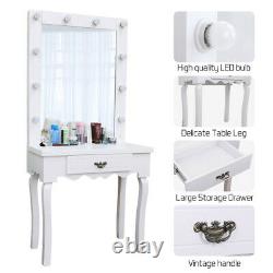 Bureau De Maquillage Moderne De Table De Dressing Blanc Super Lumineux Led Lumineux Miroir Avec Dessinateur