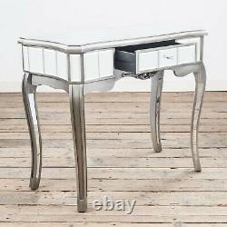 Clearance- Antique Silver Français Mirrored Glass Hall Side Console Dressing Table