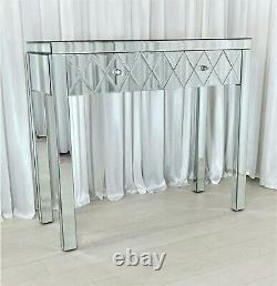 Coiffeuse Romano Premium Plus Verre Mirrored Vanity Table Console Bureau