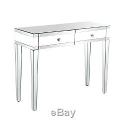 Coiffeuse Vanity Mirrored Commode Console Chambre 2 Tiroirs Bureau De Maquillage