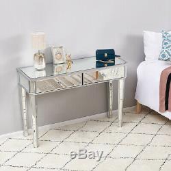 Coiffeuse Vanity Mirrored Commode Console Chambre Tabouret Miroir De Maquillage Ensemble