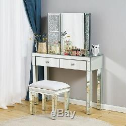 Coiffeuse Vanity Mirrored Dresser Console Chambre Tabouret Miroir Nouveau