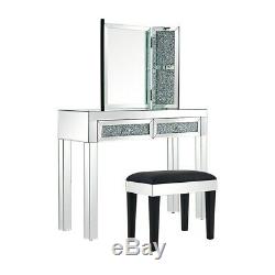Coiffeuse Vanity Mirrored Dresser Console Chambre Tabouret Miroir Nouveau
