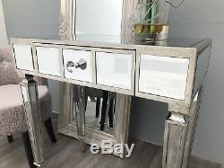 Console Mirrored Table / Bureau / Coiffeuse Chambre Maison Verre Stockage