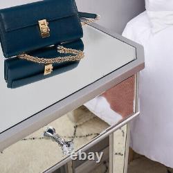 Dresser Table De Dressing Miroire 2 Tirez Console En Verre Haut Maquillage Vanity Table