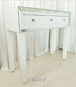 Dressing Table Glass White Mirrored Vanity Table Puro Premium Plus Console Desk