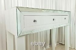 Dressing Table Glass White Mirrored Vanity Table Puro Premium Plus Console Desk