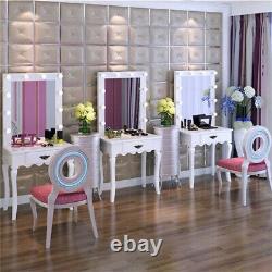 En Bois Hollywood Vanity Make Up Dressing Table W Light Mirror Girls Bedroom Desk