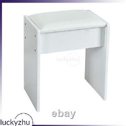 Ensemble de table de maquillage de vanité blanche avec miroir éclairé par 10 LED Table de maquillage de chambre au Royaume-Uni