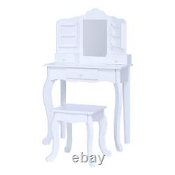 Fantasy Fields Kids Dressing Table Vanity Set, Miroir & Tabouret Blanc Td-13366d