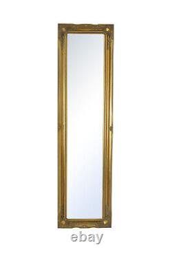 Grand Miroir Classique Doré Pleine Longueur pour Mur 5 pieds 6 pouces x 1 pied 6 pouces 167 cm x 46 cm