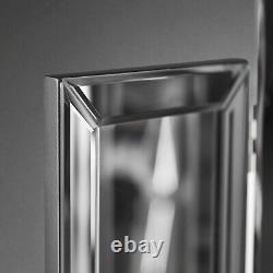 Grey Tri Fold Desktop Triple Mirror Bevelled Glass Vanity Dressing Table Chambre