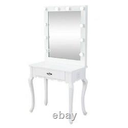 Hollywood Style Lighted Vanity Maquillage Miroir Table De Dressing 10 Ampoules Led+ Tiroir