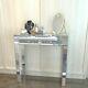 Hot 2 Drawers Sparkly Crystal Dressing Table Mirrored Glass Dresser Vanity Table
