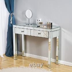 Luxury Console Glass Mirrored Dressing Table Vanity Make-up Bureau Chambre Nouveau