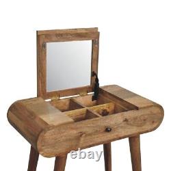 Mini coiffeuse en chêne avec miroir pliable, chambre à coucher, mobilier, décoration intérieure