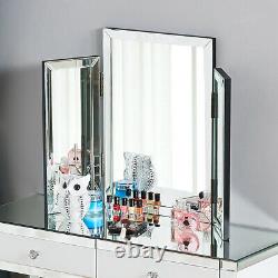 Miroir De Luxe Dressing Table Miroir Tabouret Set Chambre Meubles Verre Vanité