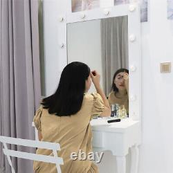 Miroir LED pour coiffeuse moderne avec tiroir pour maquillage et station de beauté